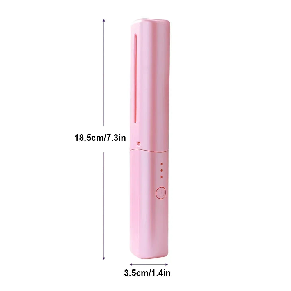 2-in-1 Mini Cordless Hair Straightener Comb – USB Rechargeable Portable Styling Tool