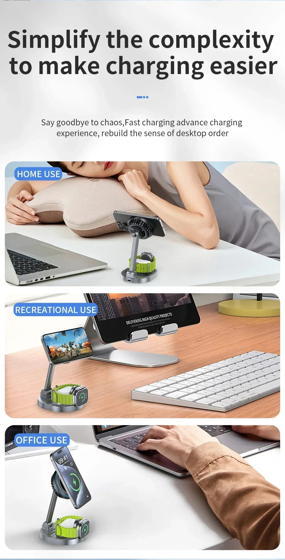 VIKEFON Magnetic Wireless Charger Stand + Phone Cooling Radiator (Apple Devices Only)