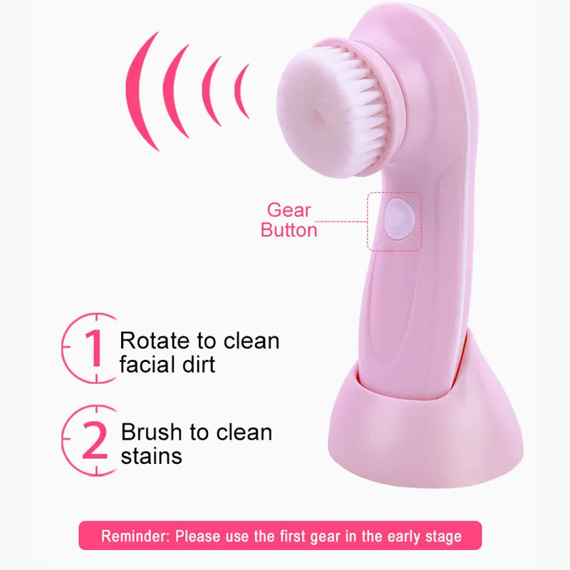 All-in-One Facial Cleansing Brush – Waterproof Exfoliating Face Cleaner