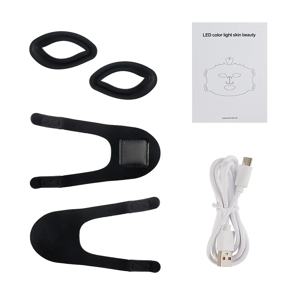 ForeverLily 7-Color Silicone LED Facial Mask – USB Rechargeable Skincare Beauty Device (No Box)