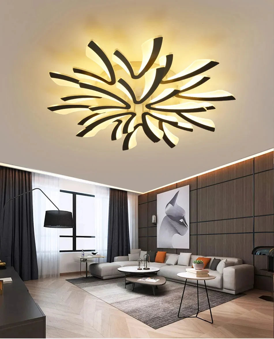 JAYGIY LIGHT Butterfly LED Ceiling Light | Dimmable Remote Control, Modern White