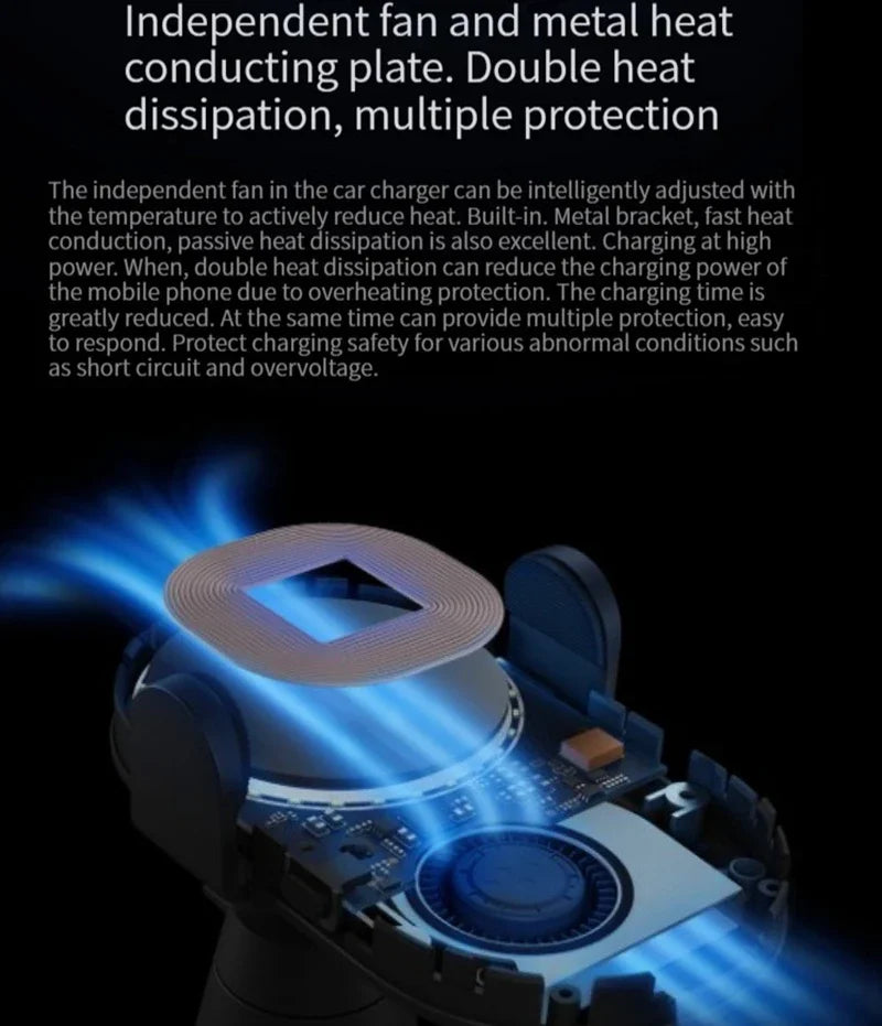 Xiaomi 30W Wireless Car Charger – Smart Auto-Clamp Fast Charging Phone Holder