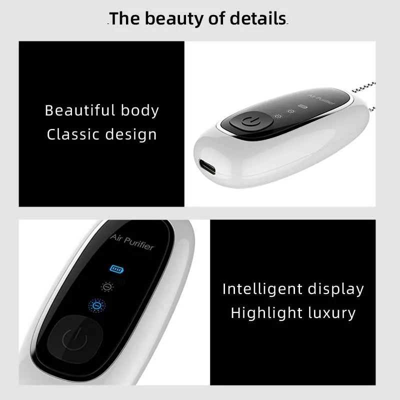 Wearable air Purifier Necklace High Efficiency Energy Saving Negative Ions 60h Long Endurance Personal Portable air Cleaner