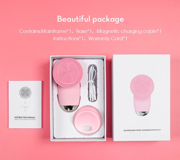 VIMYSHOW Electric Facial Cleanser – 5-Speed Silicone Face Scrubber