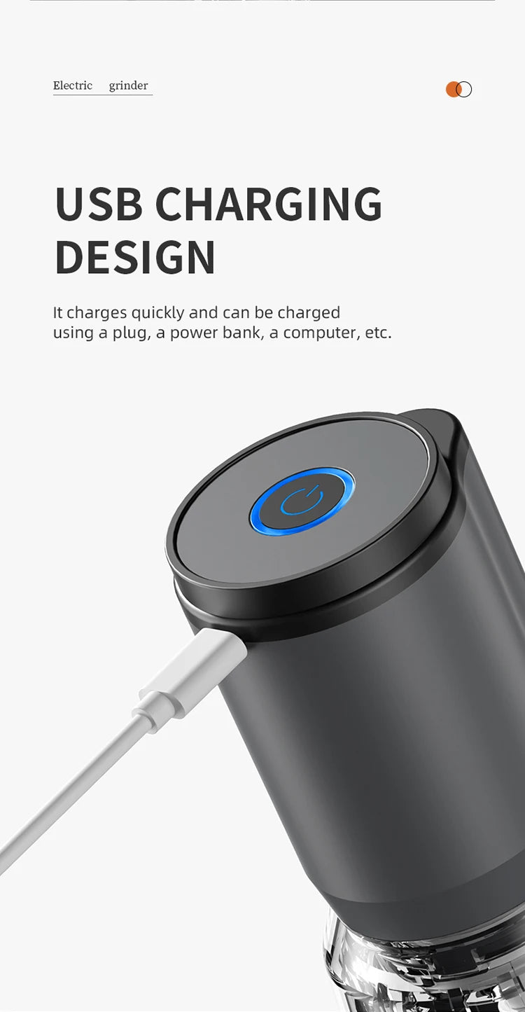 BALASHOV Electric Spice Grinder – Rechargeable Multi-Compartment Grinder with Ceramic Core