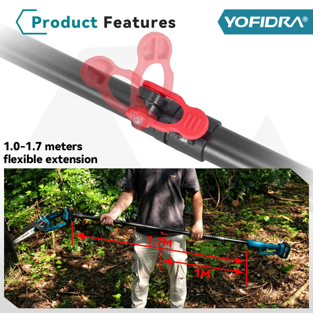 Yofidra Cordless Telescopic Chainsaw 8 Inch – 52,000RPM Brushless Tree Pruner Saw