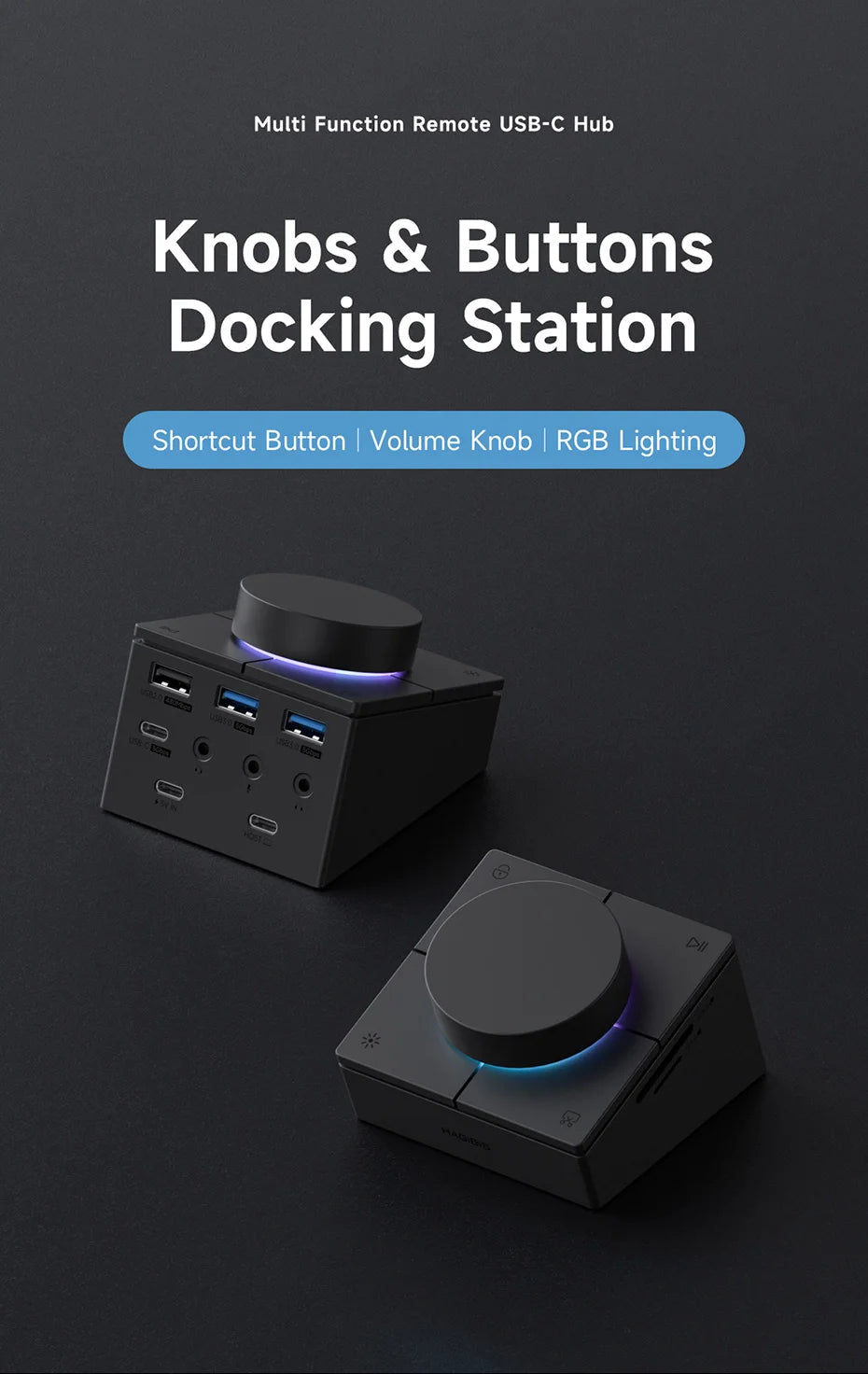 8-Port USB-C Hub for Laptop – HDMI + DP 4K, Ethernet, Card Reader & Audio Control