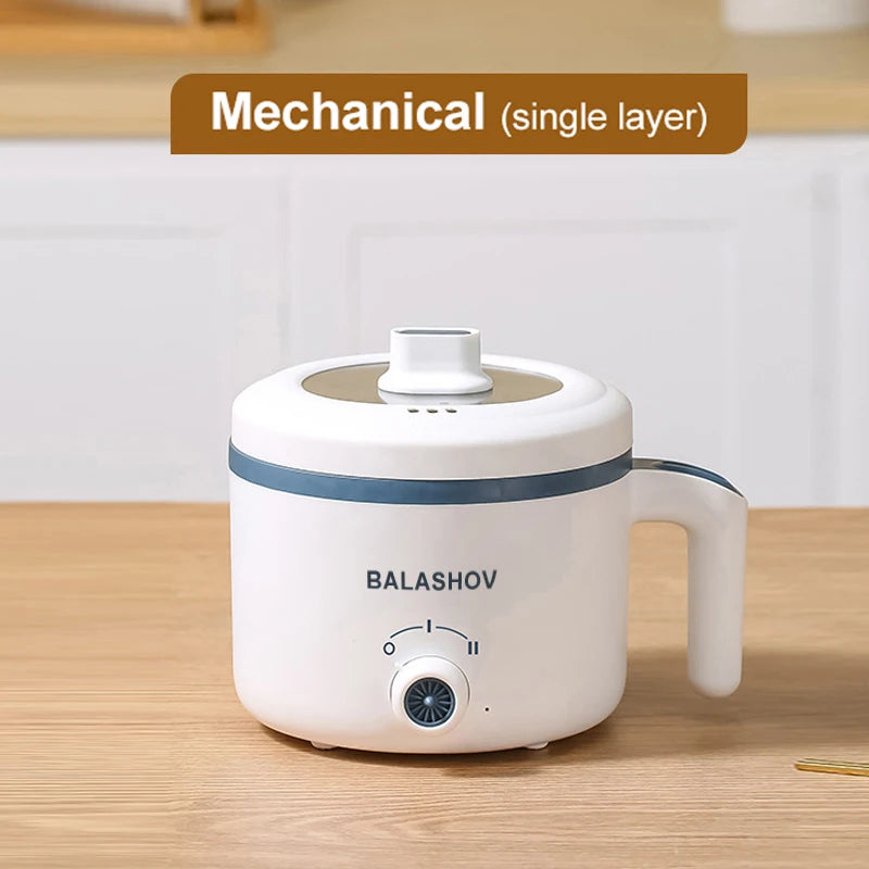 BALASHOV Compact Electric Rice Cooker 1.7L – Non-Stick Inner Pot, Steaming Basket Included