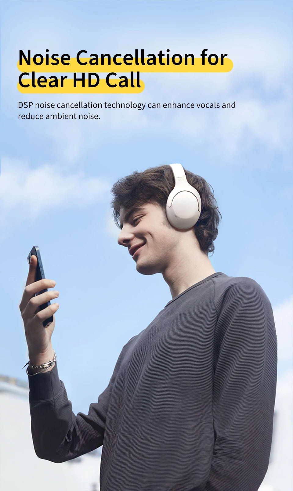 H3 Lite ANC Wireless Headphones – 60H Battery, Bluetooth 5.3, Dual-Device