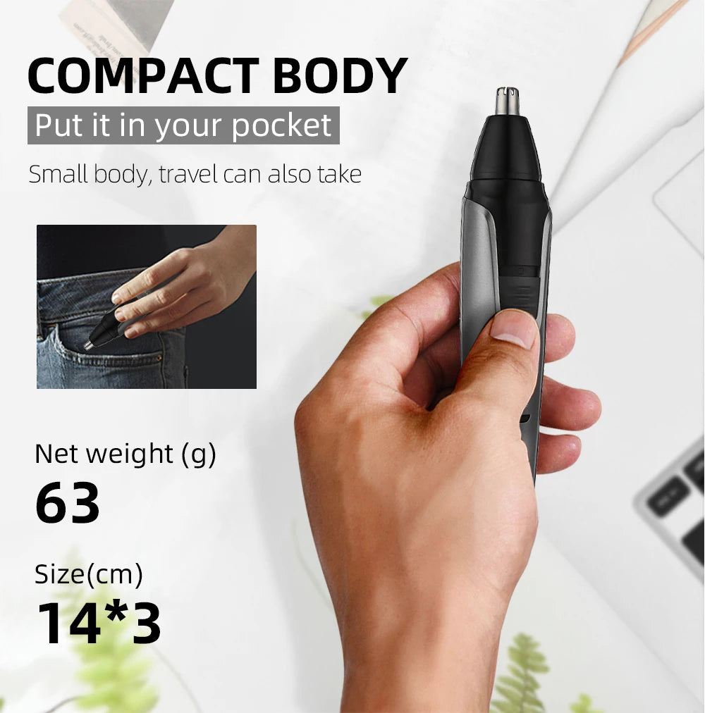 Kemei KM-312 Nose, Beard & Eyebrow Trimmer – Compact Rechargeable Groomer