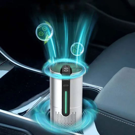 Smart Car Air Purifier with 30 Million Negative Ions & Ambient Star Light – USB Plug-In Deodorizer