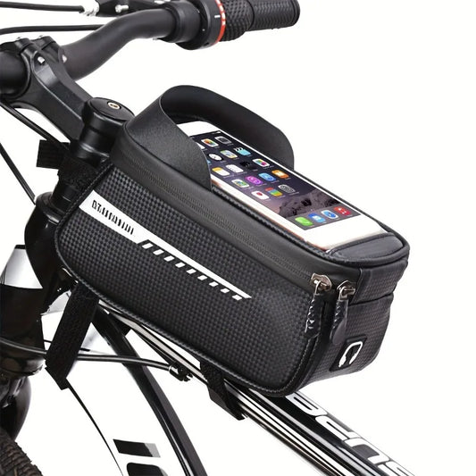 Rainproof Bicycle Phone Holder Bag – Touchscreen Top Tube Bike Storage Pouch