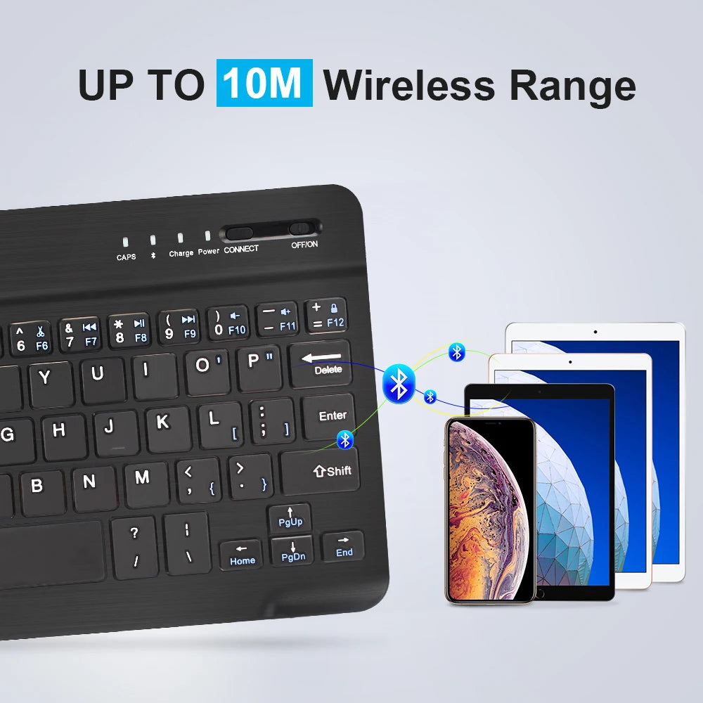 Bluetooth Wireless Mini Keyboard – Rechargeable, Multi-Device, Compact Layout