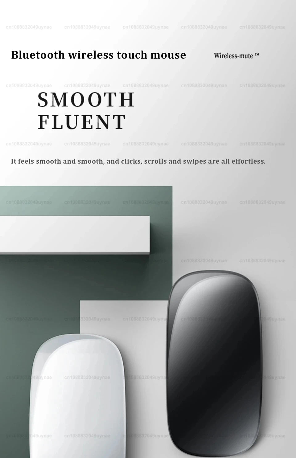 Mini Bluetooth Wireless Mouse – Rechargeable, Touch Scroll, Ultra-Slim Design