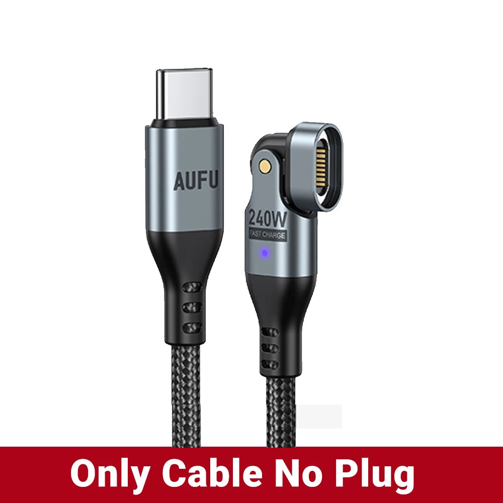 Magnetic USB-C Cable 240W PD – 3-in-1 Type-C / Lightning / Micro, 5A Fast Charge