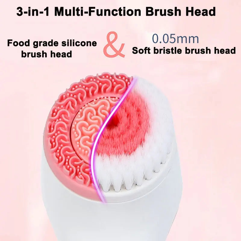 Electric Facial Cleanser – IPX7 Waterproof Multi-Brush Skin Cleaning Device