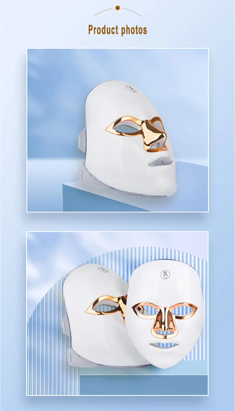 SOSCHI Home Use LED Beauty Mask – 7-Color Skin Rejuvenation & Brightening