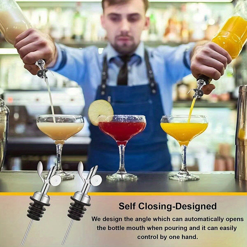 304 Stainless Steel Olive Oil Pourer Stopper – Auto Open Wine Vinegar Bottle Spout