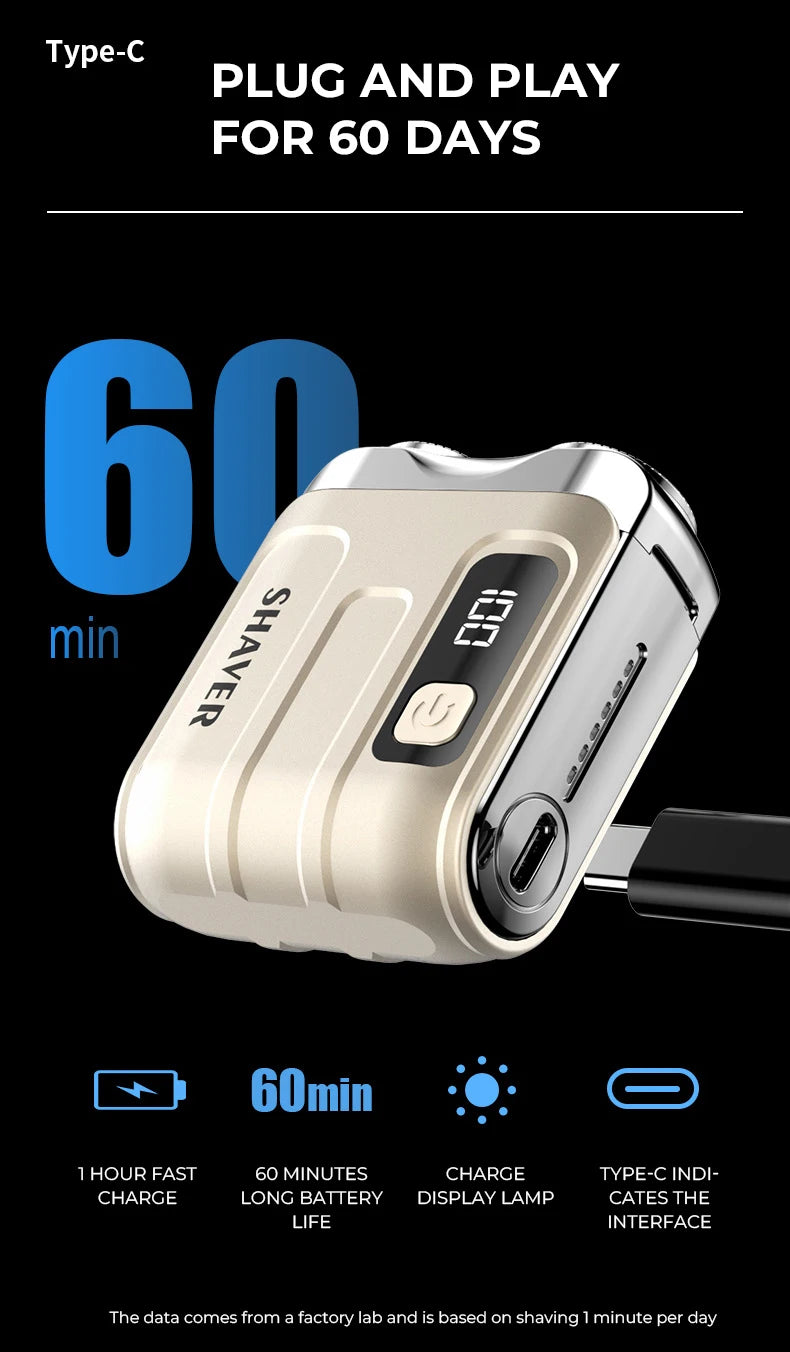 DUTRIEUX R18 Men’s Electric Smart Shaver – Waterproof, Global Voltage, Cordless