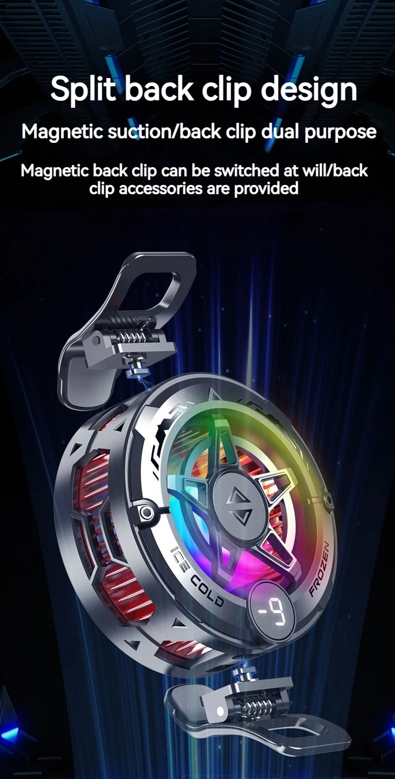 K20 Universal Magnetic Phone Cooler for Gaming | Digital Display