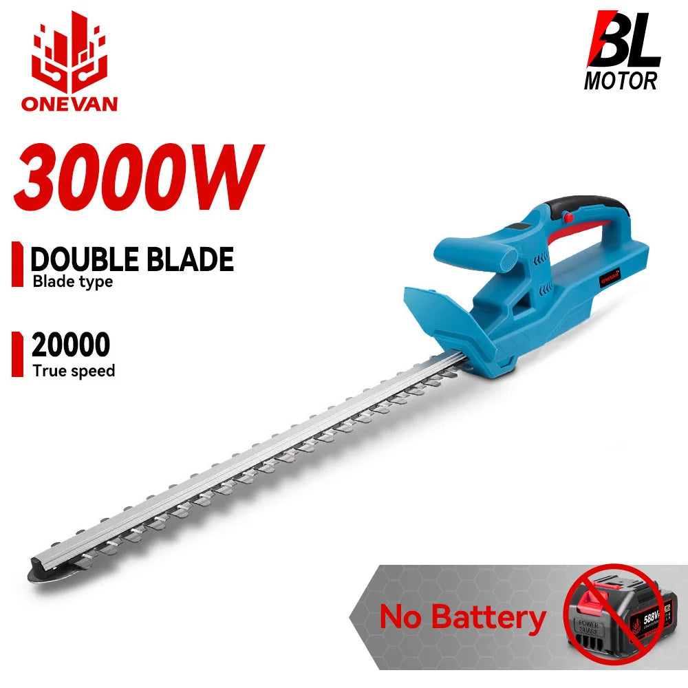 ONEVAN 20 Inch Cordless Hedge Trimmer 3000W Dual Blade Garden Tool