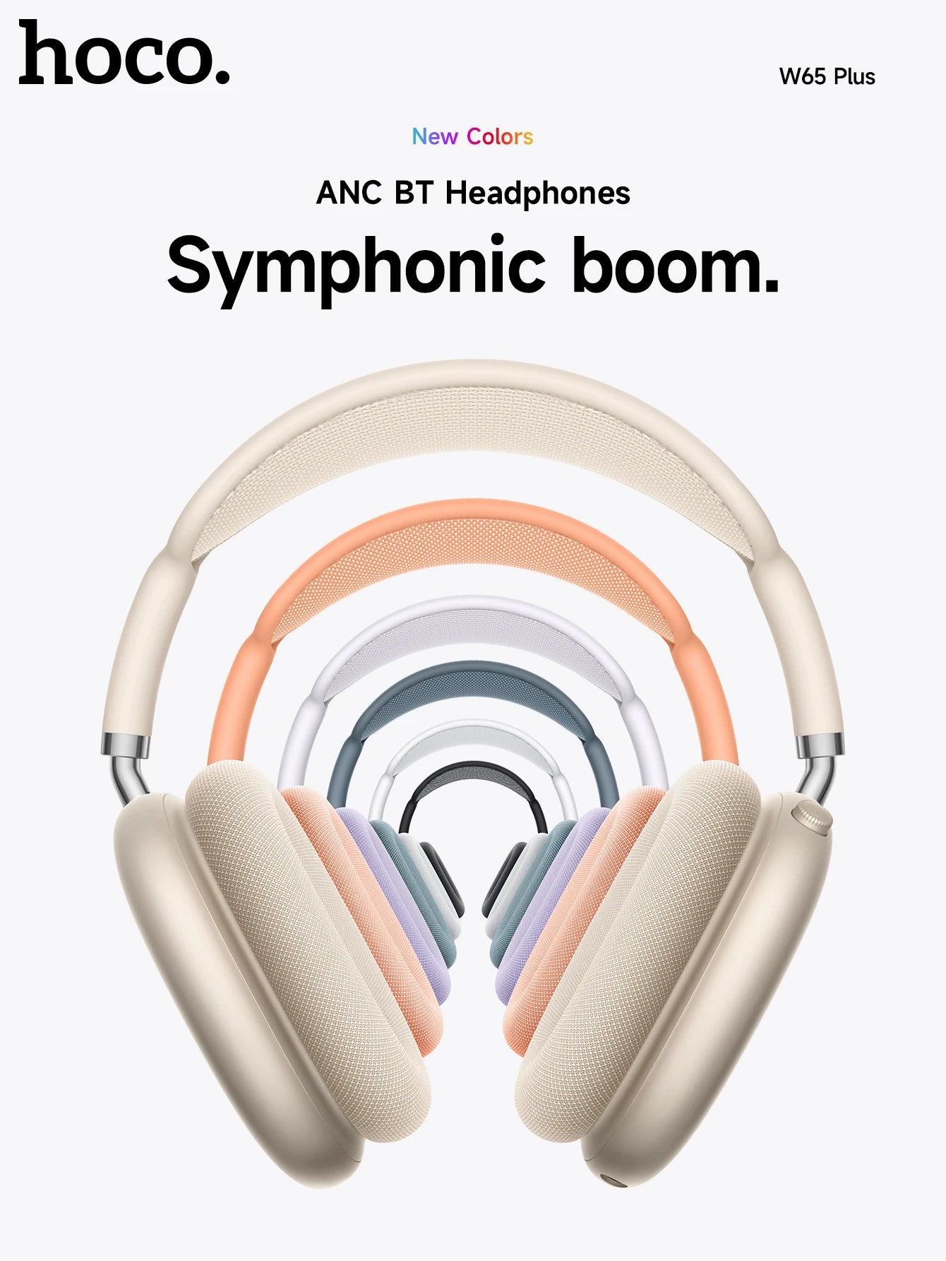 W65 Plus ANC Wireless Headphones – Bluetooth 5.4, 45H Playtime, Mic