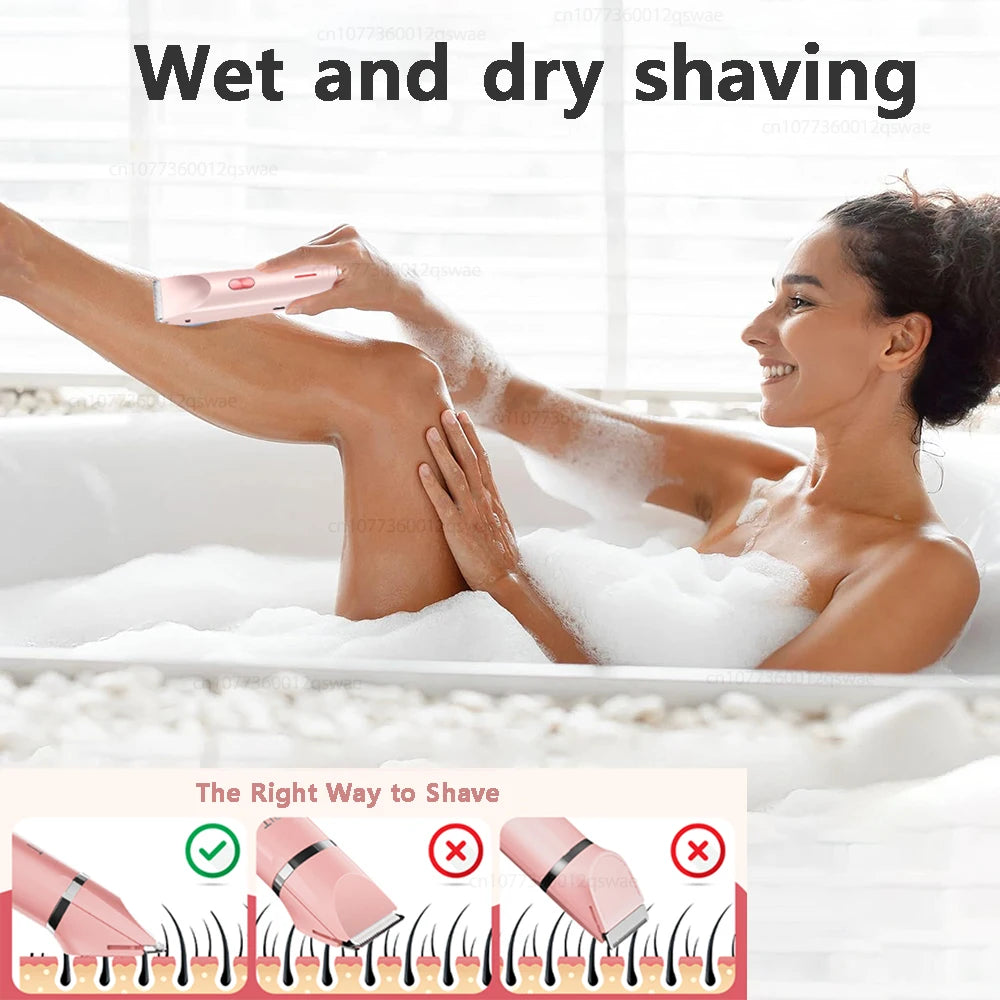 XMSJ Women’s Electric Razor – Wet & Dry Rechargeable Bikini, Legs & Face Shaver