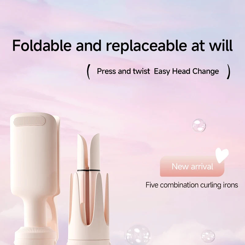 Automatic Rotating Hair Curler – 32mm Ceramic Wave Curling Iron with Interchangeable Barrels