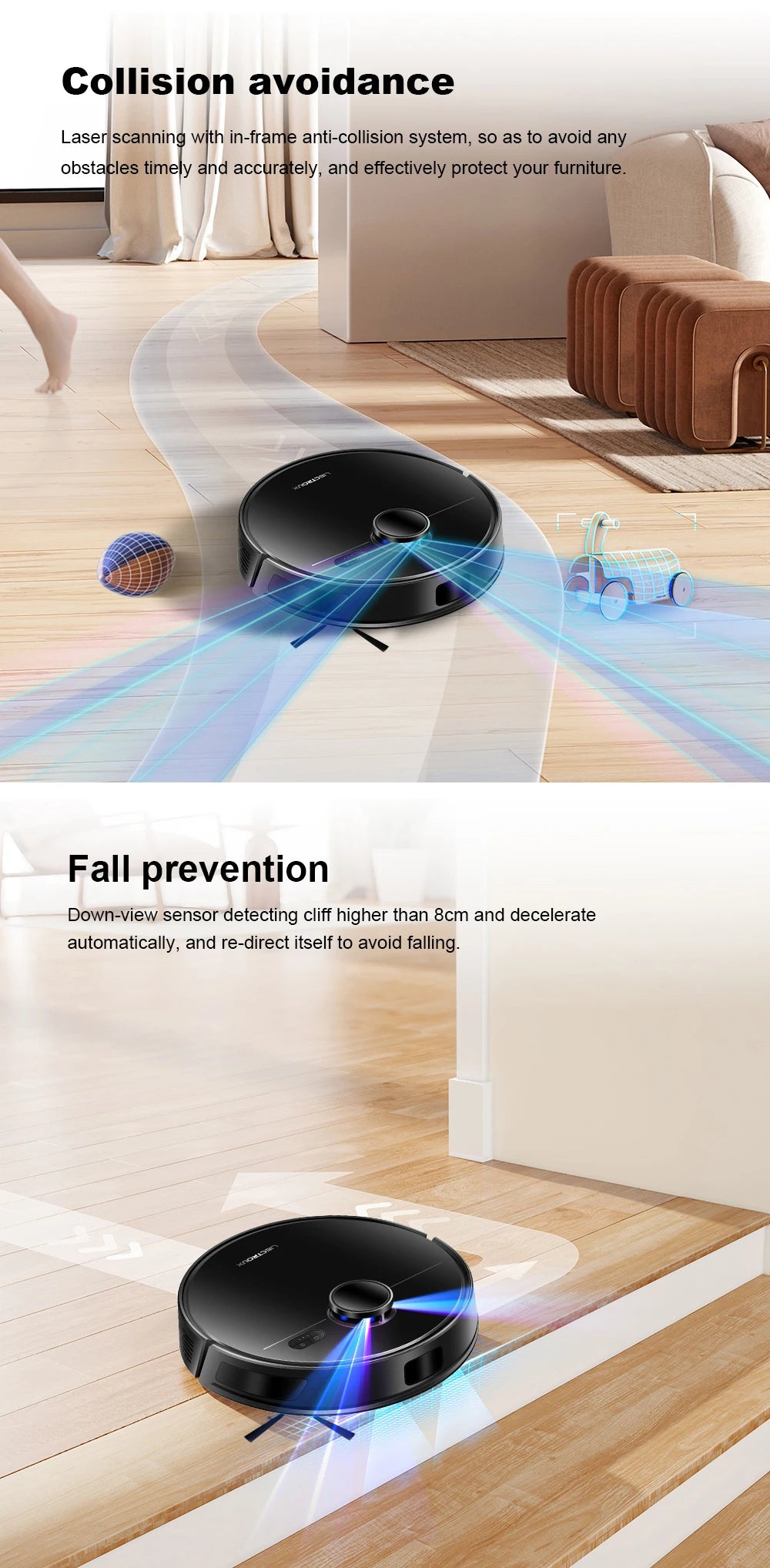 Liectroux M70 Pro Smart Robot Vacuum – LiDAR Navigation, 175-Min Runtime, Self-Empty Base
