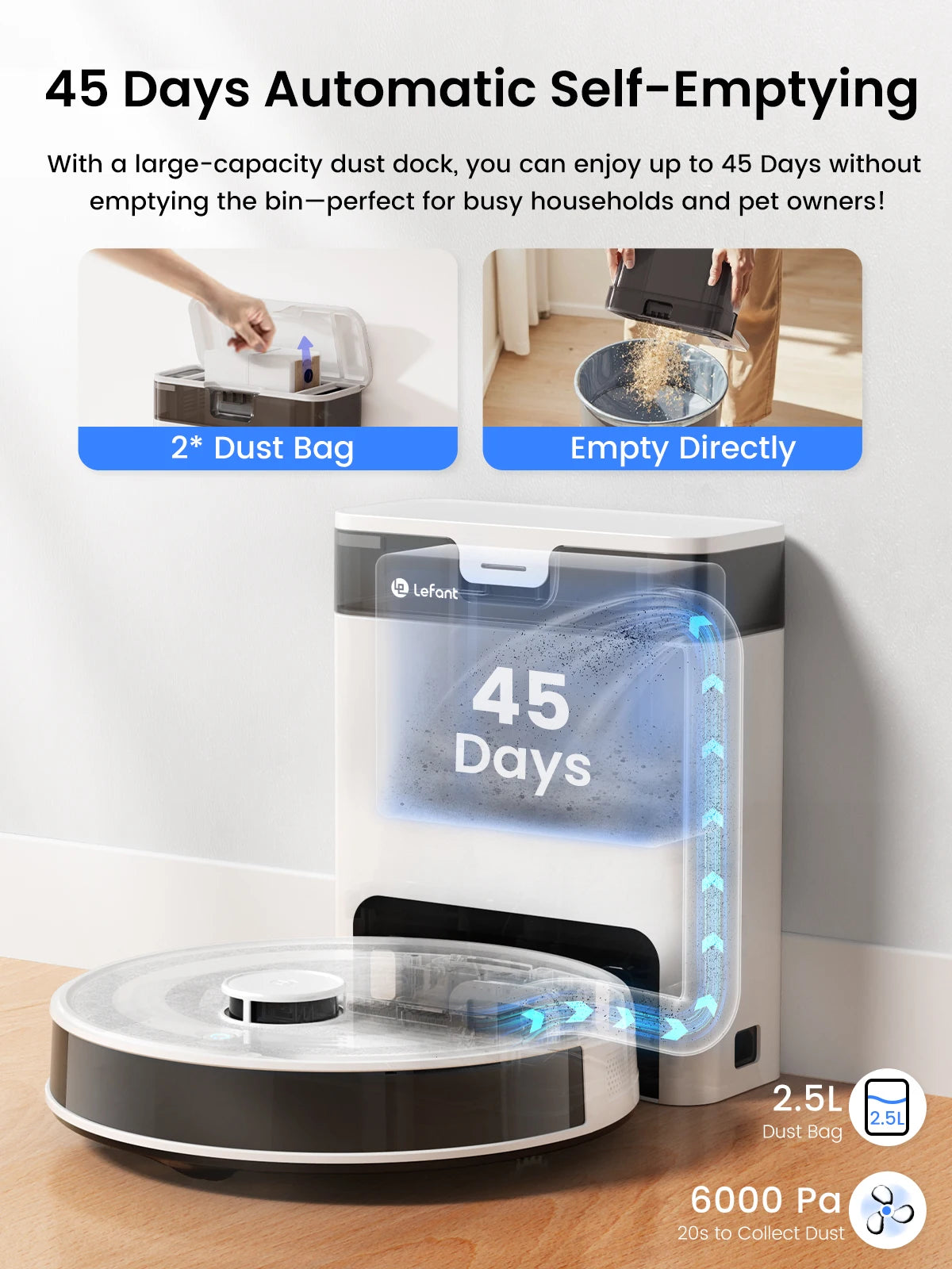 Lefant M2 Pro Smart Robot Vacuum Cleaner – LiDAR Navigation, Wet & Dry Cleaning, Alexa Ready
