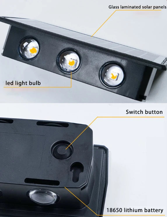 CHENBEN Solar LED Wall Light | IP65 Waterproof Outdoor Wall Lamp, Warm/RGB