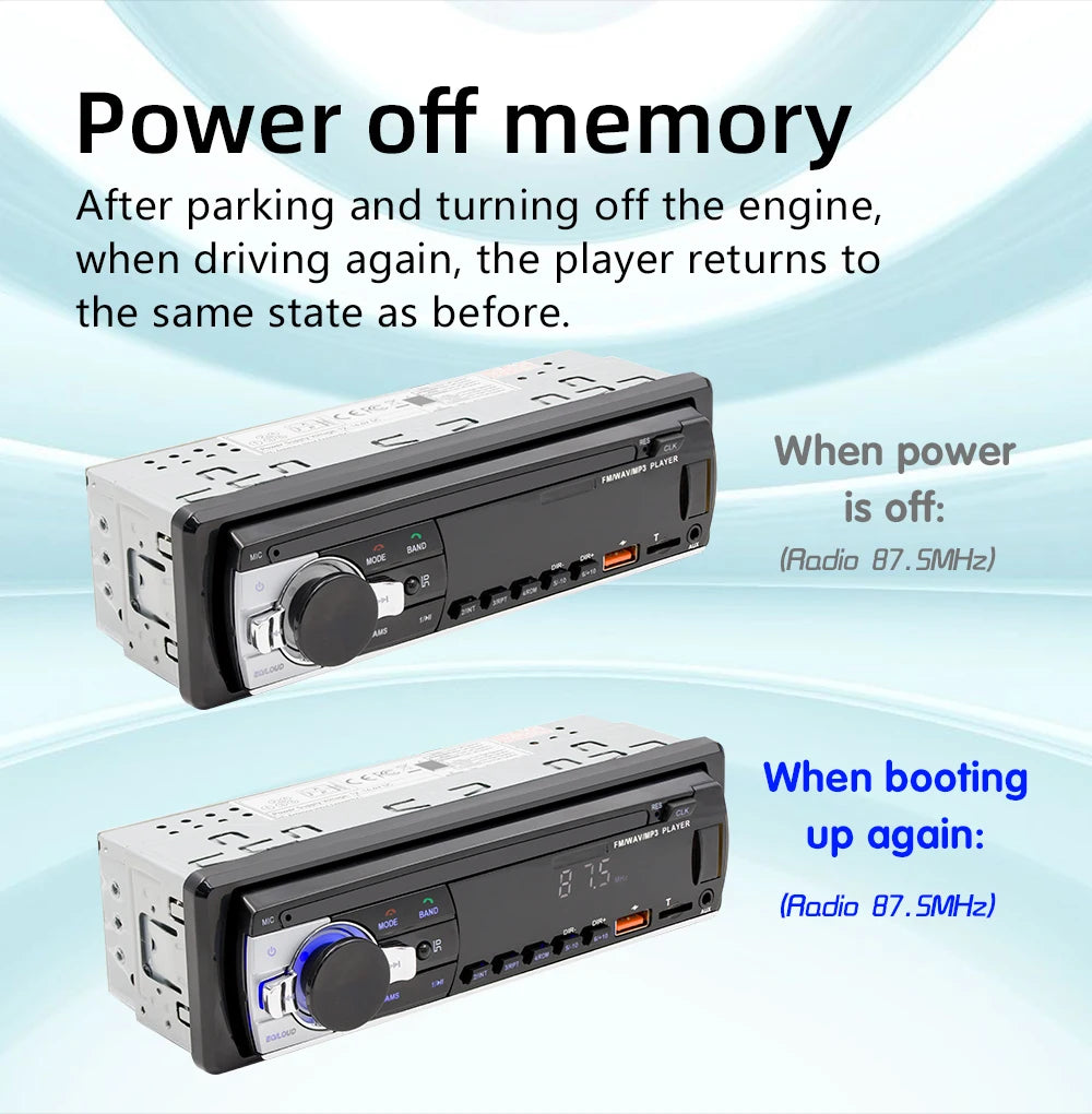 BQCC M11 Double Din Bluetooth Car Stereo – 60W×4 FM Radio, USB/SD MP3 Player, AUX Input & Voice Assistant
