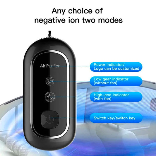 Wearable air Purifier Necklace High Efficiency Energy Saving Negative Ions 60h Long Endurance Personal Portable air Cleaner