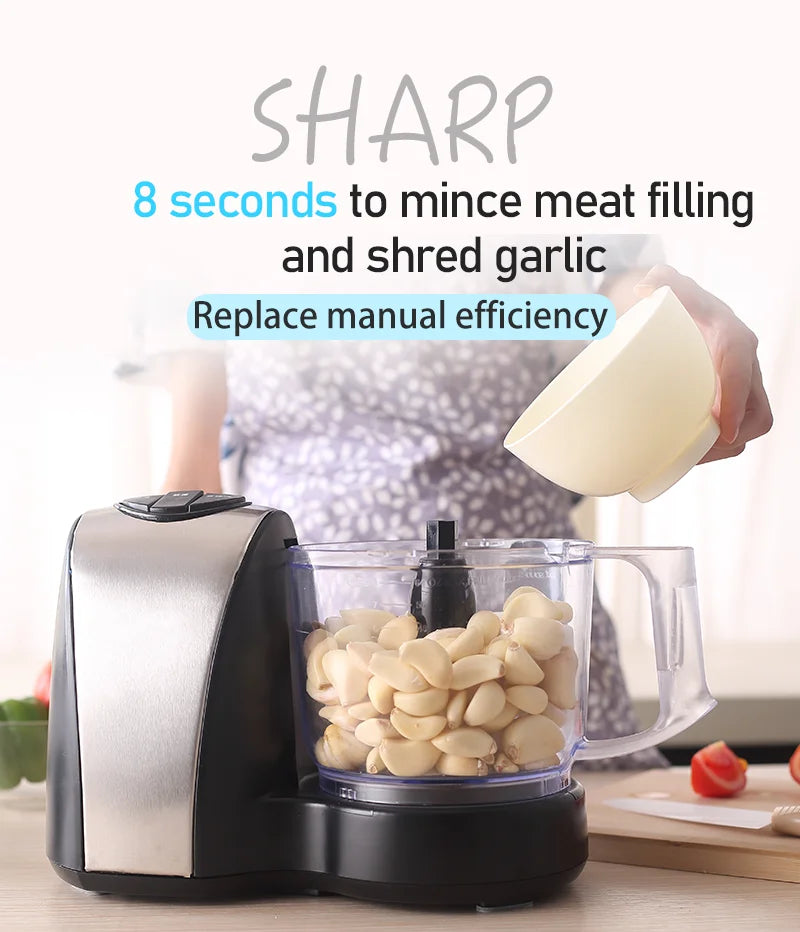 SUNATUR 1.8L Electric Food Processor 350W – Multi-Function Slicer, Shredder & Grinder