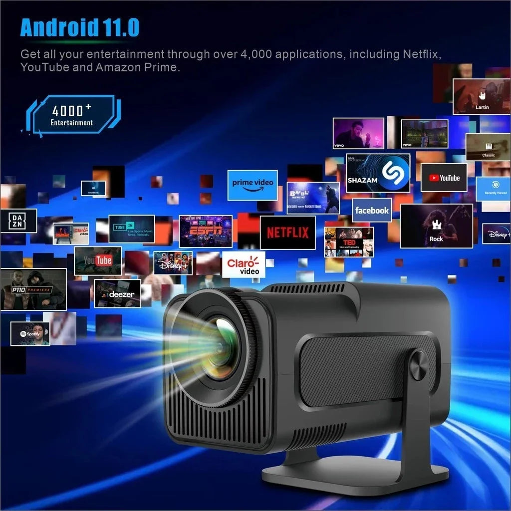 Portable 4K Android Projector – Full HD 1080P, Bluetooth, Indoor & Outdoor Use