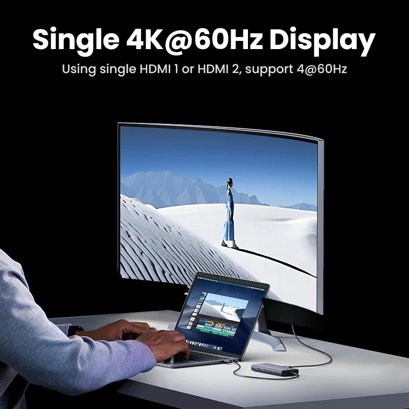 8-in-1 USB-C Docking Station – Triple 4K Display, 100W PD, 10Gbps Hub