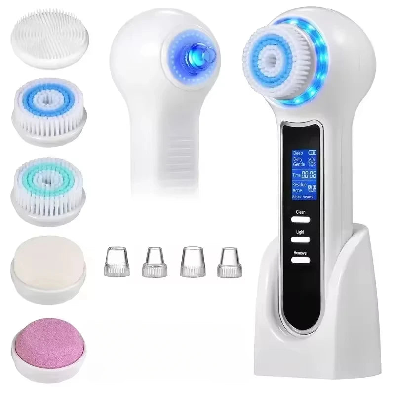 KEMOKO 2-in-1 Blackhead Remover & Facial Cleansing Brush – USB Rechargeable IPX7