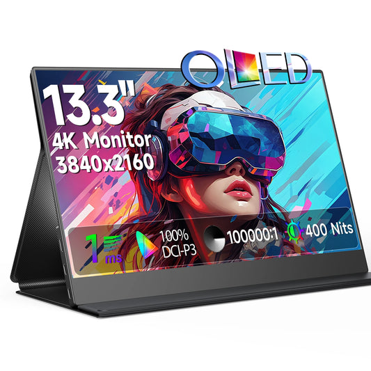 UPERFECT 13.3 Inch 4K OLED Portable Monitor with Speakers & USB-C / HDMI