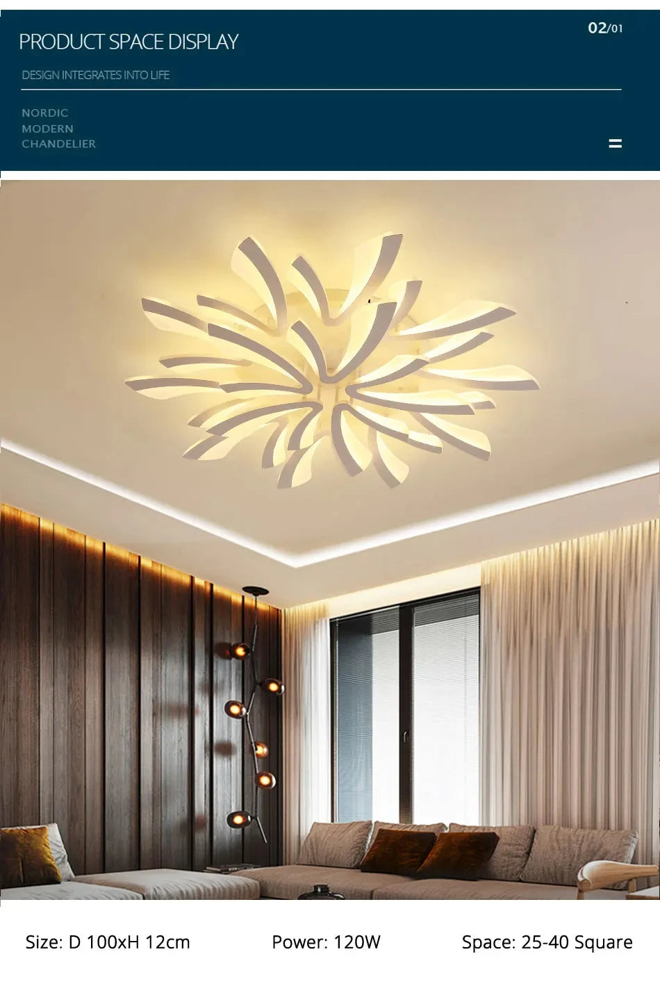 JAYGIY LIGHT Butterfly LED Ceiling Light | Dimmable Remote Control, Modern White