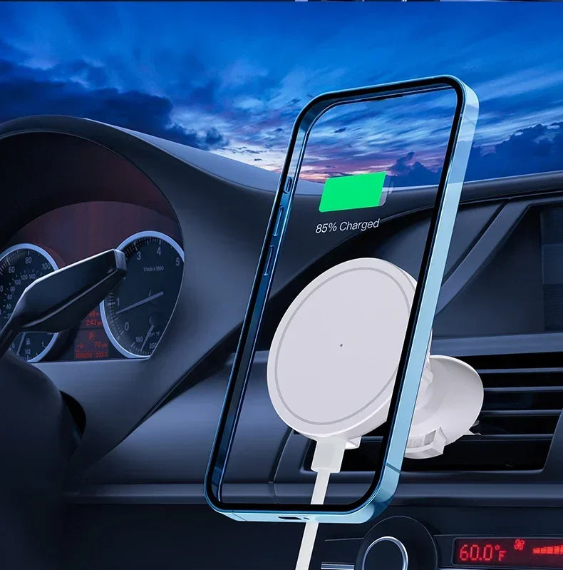 30W MagSafe-Style Car Charger – Magnetic Air Vent Phone Mount