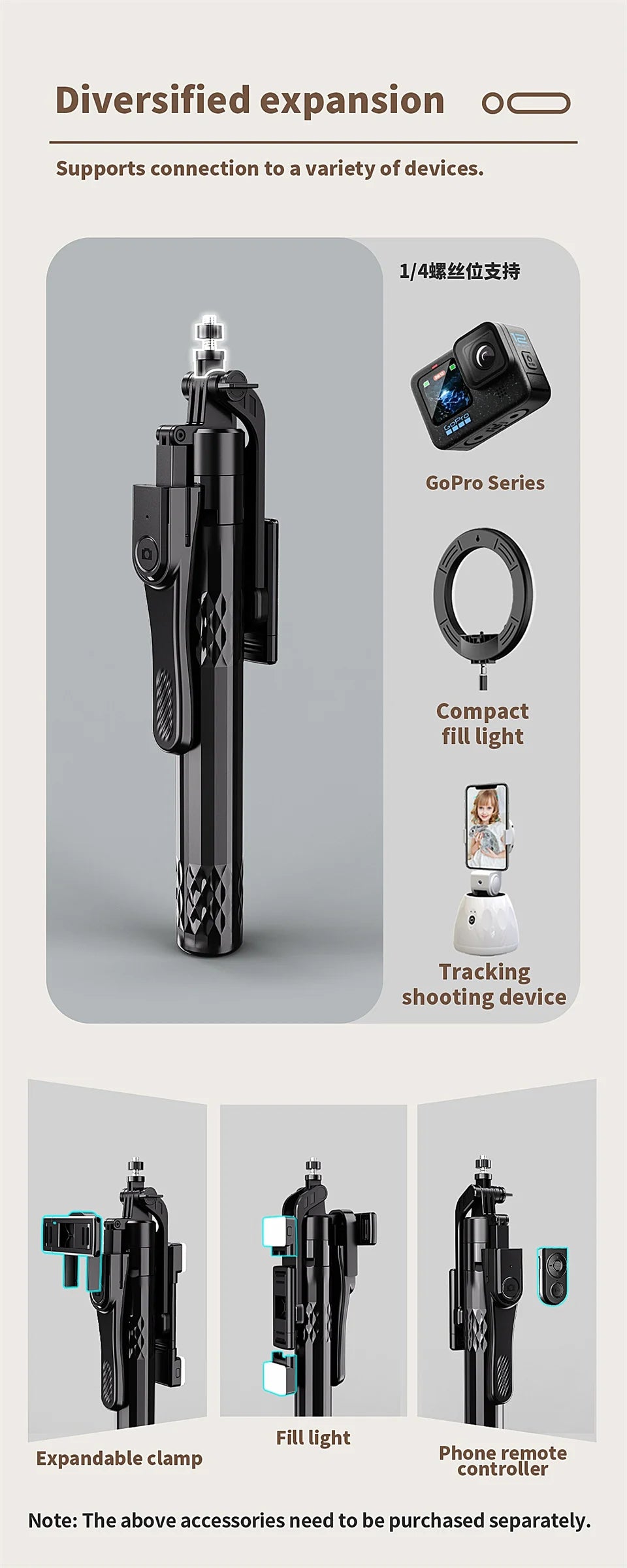 1.85m Bluetooth Selfie Stick with Tripod & Wireless Remote