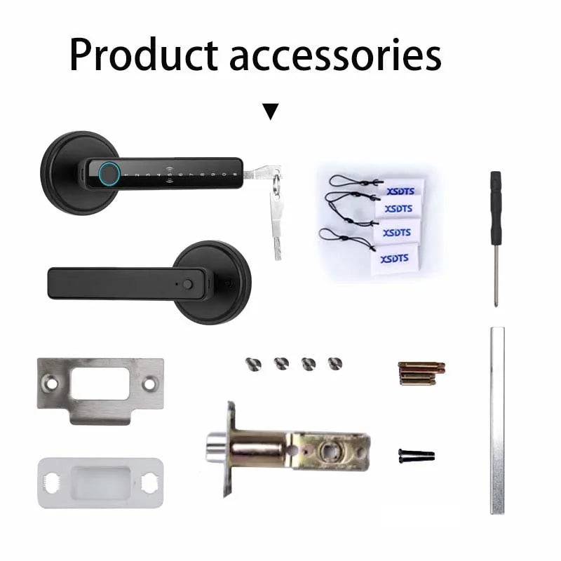 ZSF3 Smart Fingerprint Door Lock – Tuya Bluetooth App, Password & Key Unlock