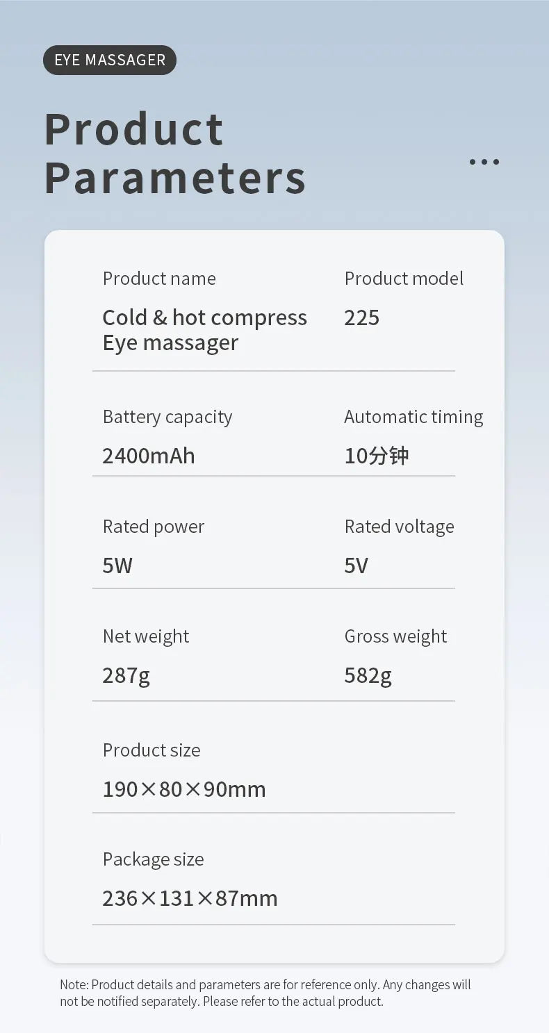 VIMYSHOW Heat & Cool Eye Massager – 12 Node Acupressure with Bluetooth Music