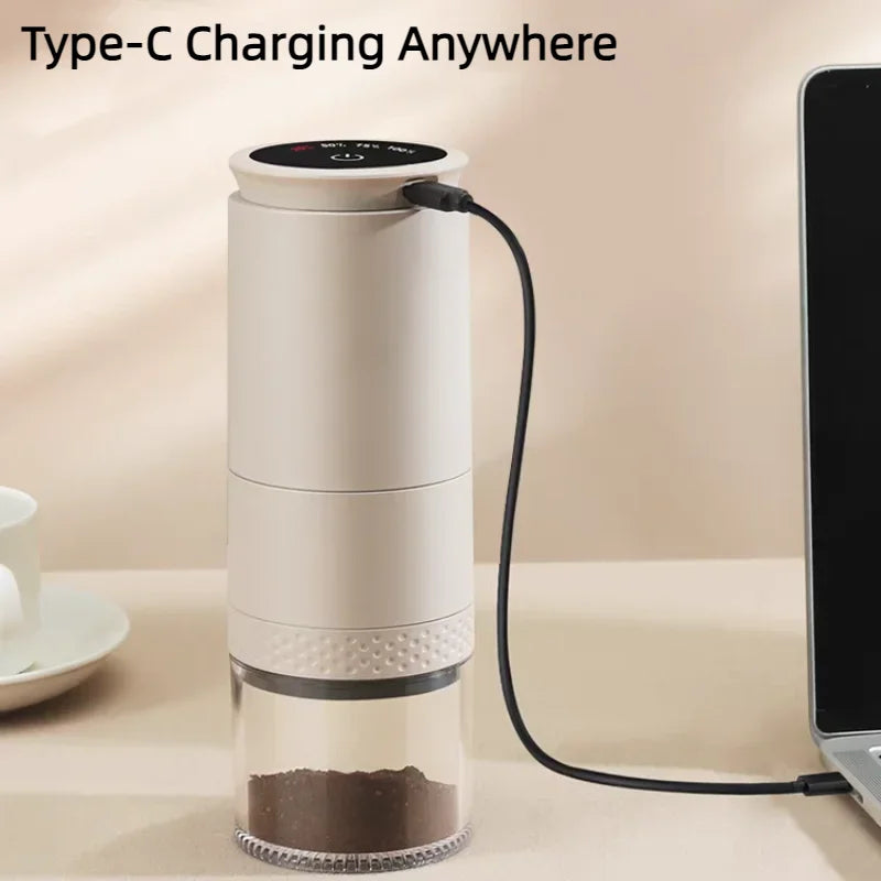 CREAROMA Rechargeable Coffee Grinder – Ceramic Burr, 38 Grind Levels, Touch Screen Control
