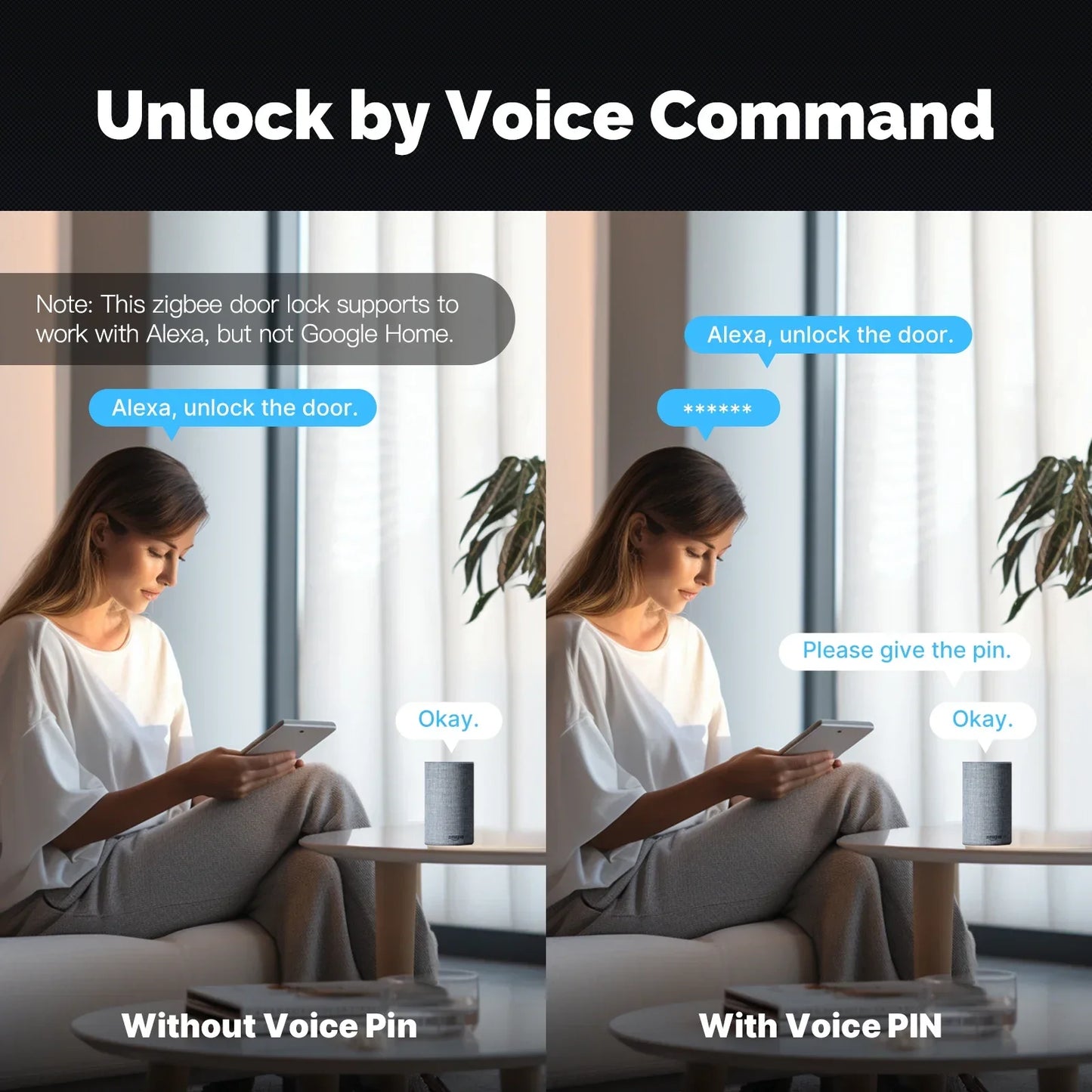 MOES Tuya Zigbee Smart Door Lock – Fingerprint, Password & IC Card with Alexa Support