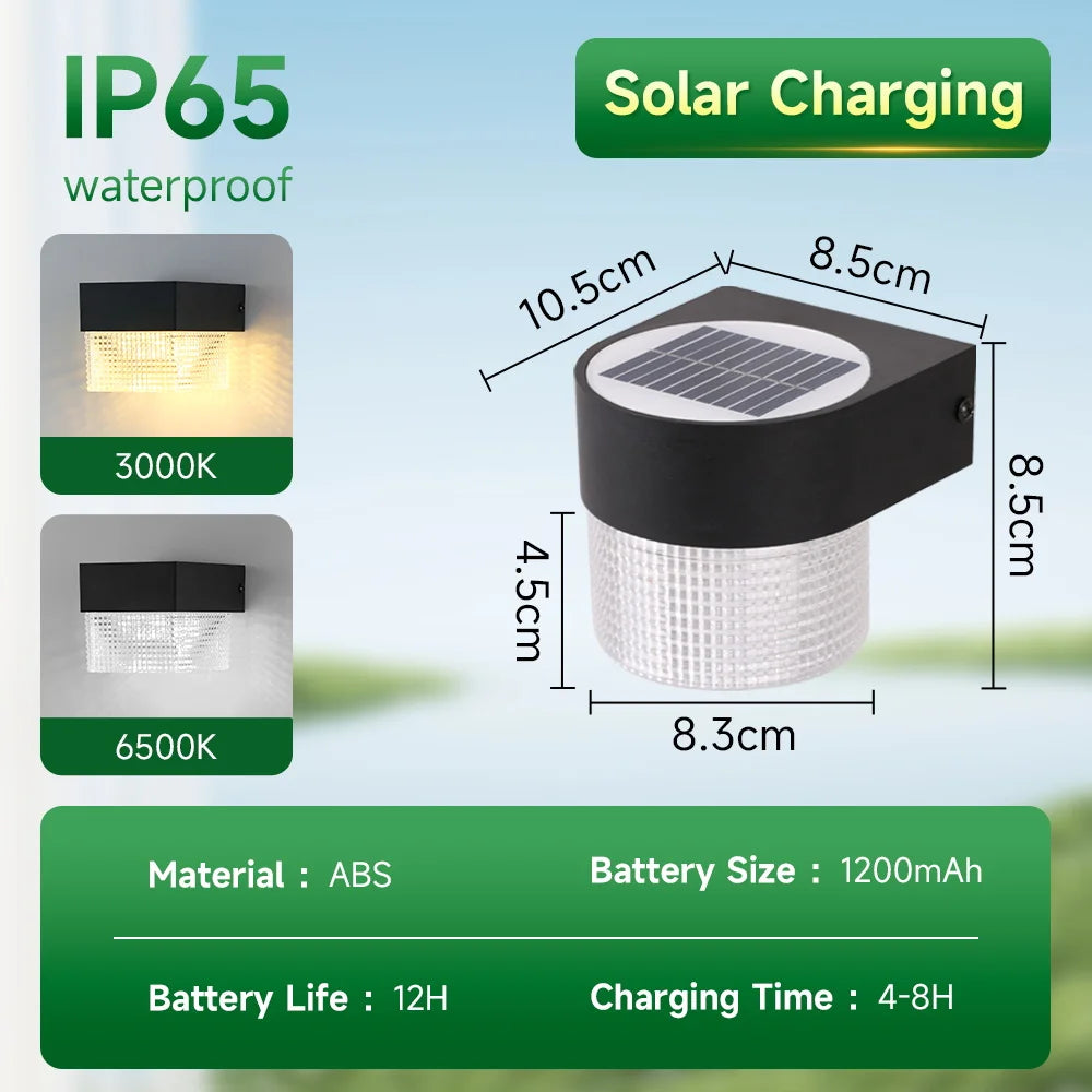 CHENBEN Solar LED Wall Light | IP65 Waterproof Outdoor Wall Lamp, Warm/RGB