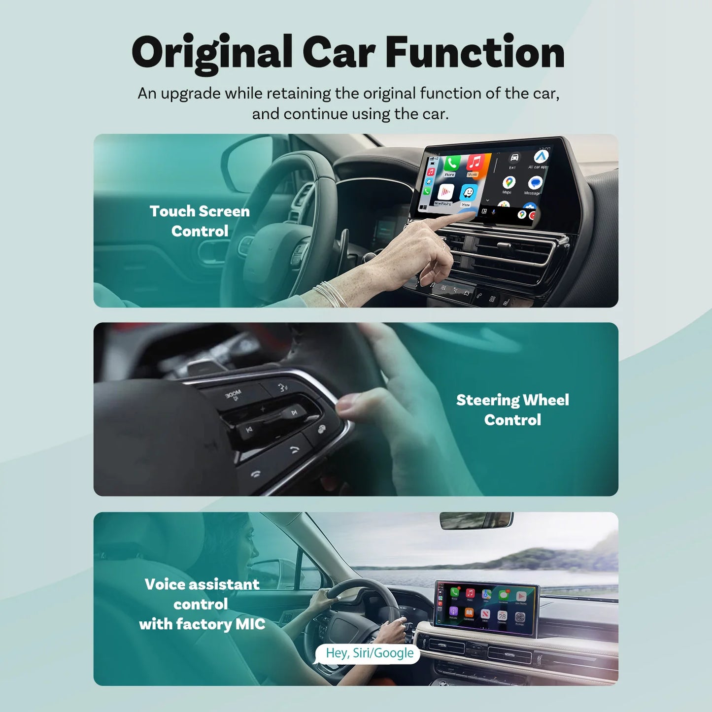 OTTOCAST Mini Slim Wireless CarPlay & Android Auto Adapter – Plug & Play BT 5.0, Linux System (For Wired CarPlay Cars Only)