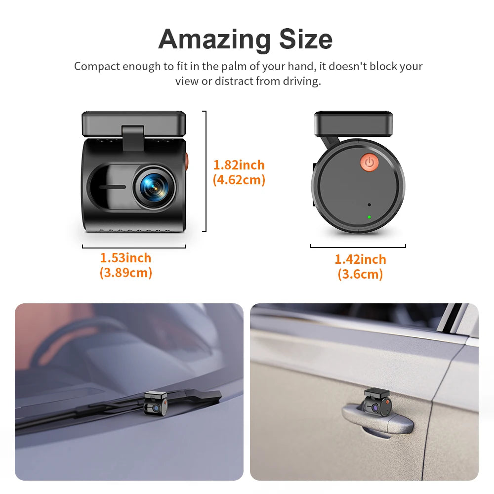 KAWA MINI3 Gen2 2K Dash Cam – Hidden WiFi Car DVR with Voice Control & Night Vision