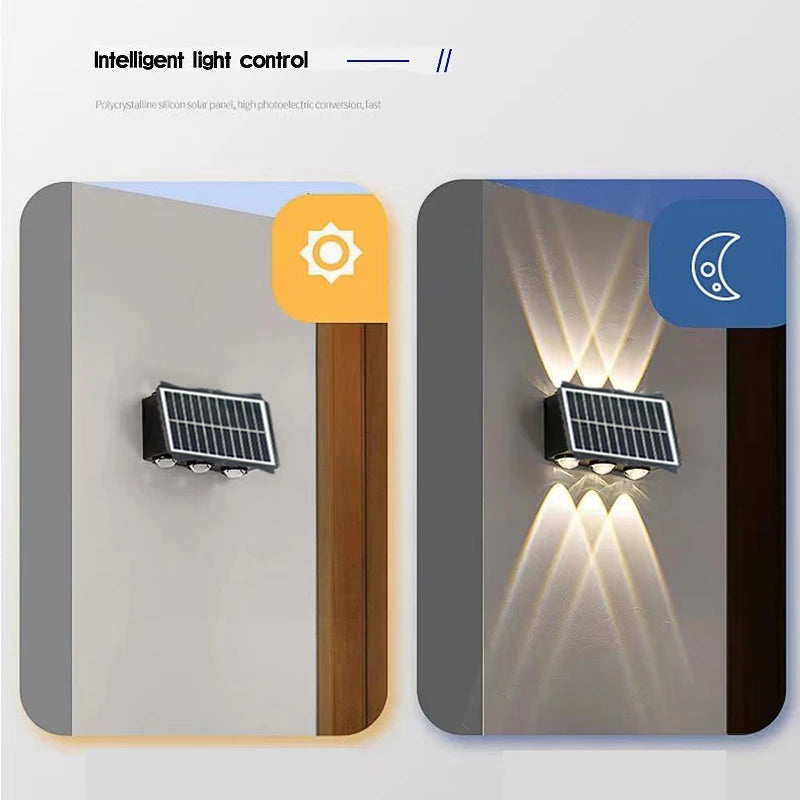 CHENBEN Solar LED Wall Light | IP65 Waterproof Outdoor Wall Lamp, Warm/RGB
