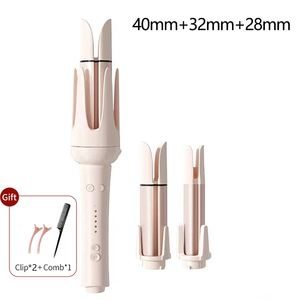 Automatic Rotating Hair Curler – 32mm Ceramic Wave Curling Iron with Interchangeable Barrels
